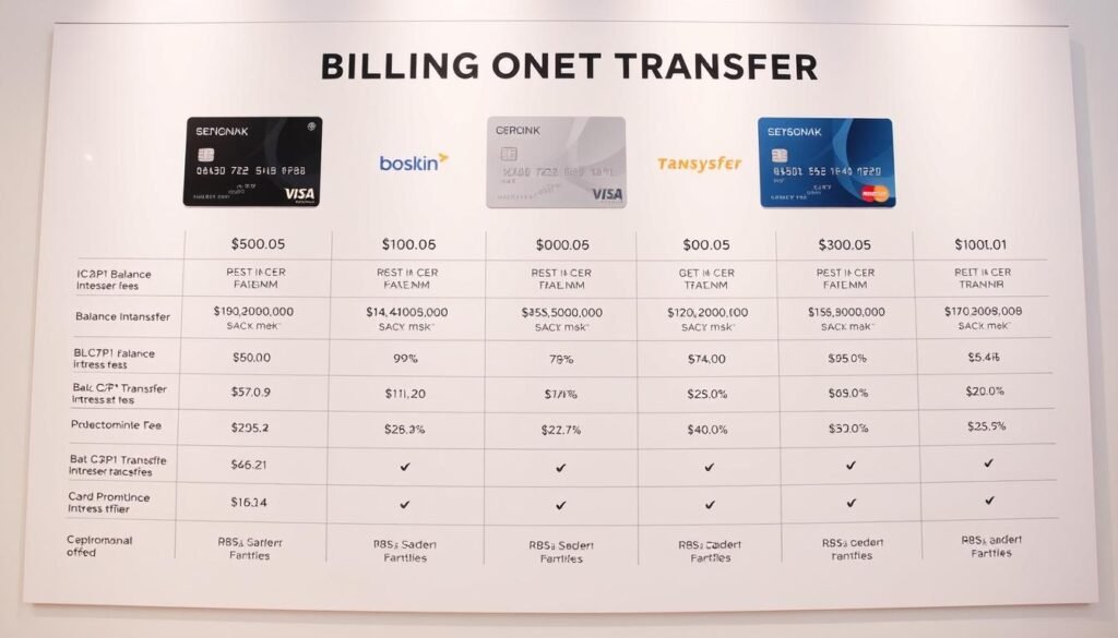 A comparison chart displaying various credit card balance transfer offers, showcased in a contemporary, minimalist style. The chart features a clean, white background with sleek lines and subtle gridlines, allowing the key details to stand out. The different credit card logos are prominently displayed, accompanied by concise information on promotional interest rates, balance transfer fees, and the duration of the offers. The overall composition evokes a sense of clarity and professionalism, guiding the viewer to make an informed decision. The image is captured with a wide-angle lens, emphasizing the breadth of options available. The lighting is soft and diffused, creating a warm and inviting atmosphere that embodies the StylesMaven brand.