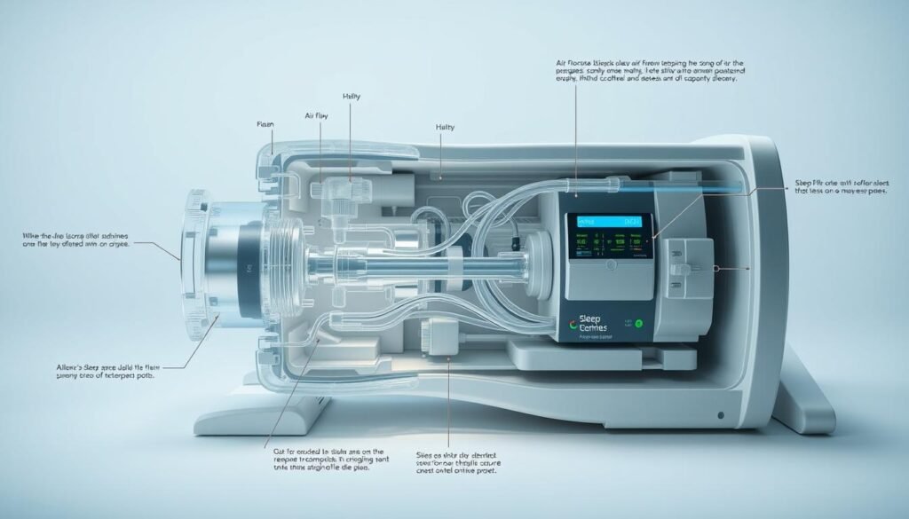 睡眠呼吸機功能示意圖 睡眠呼吸機功能示意圖